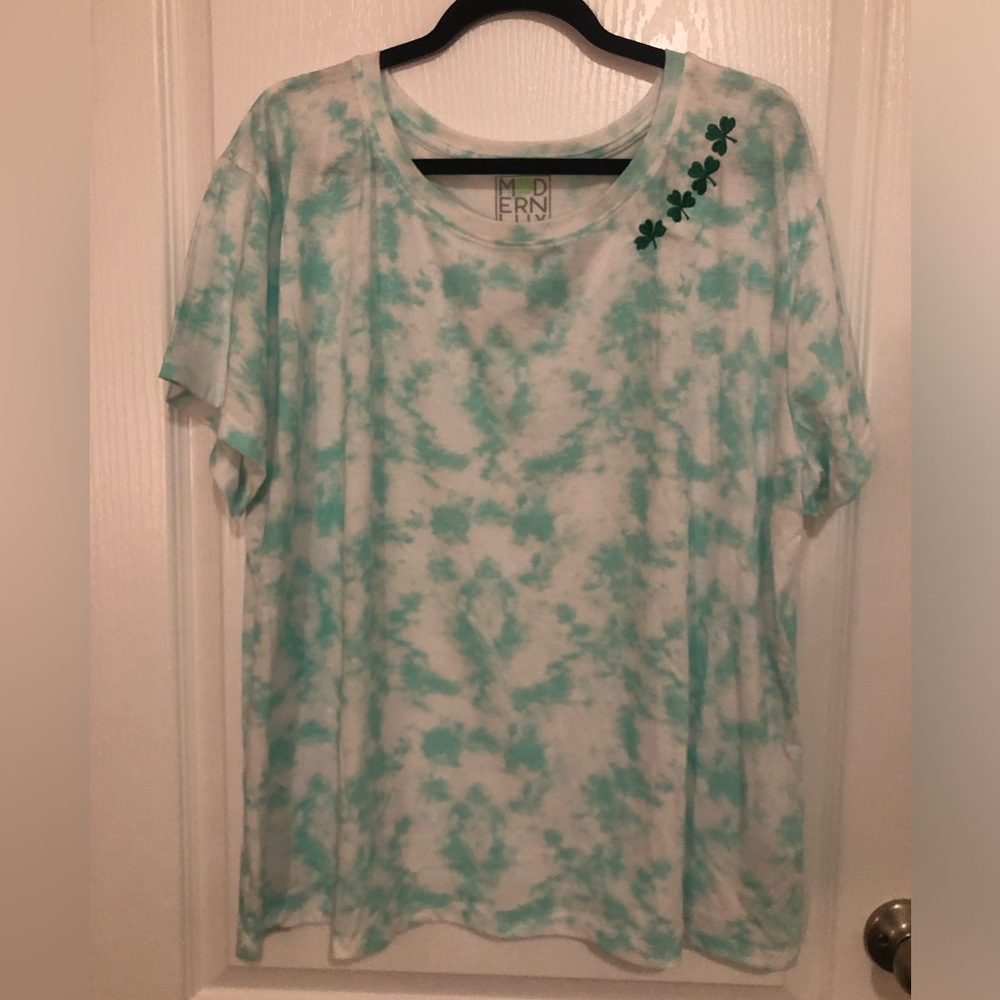 Modern Lux Teal Tie-Dye Short Sleeve Tee